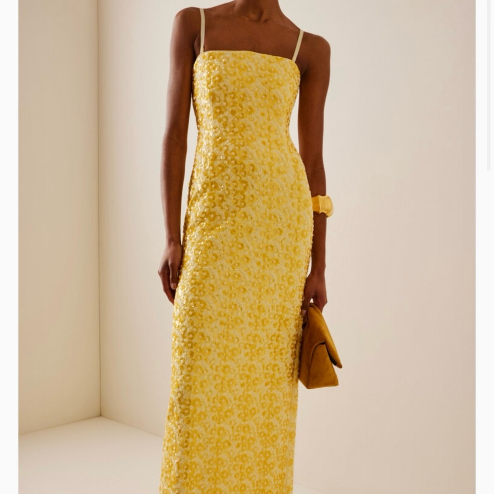 SIMKHAI Savia Buttercream Embellished Gown